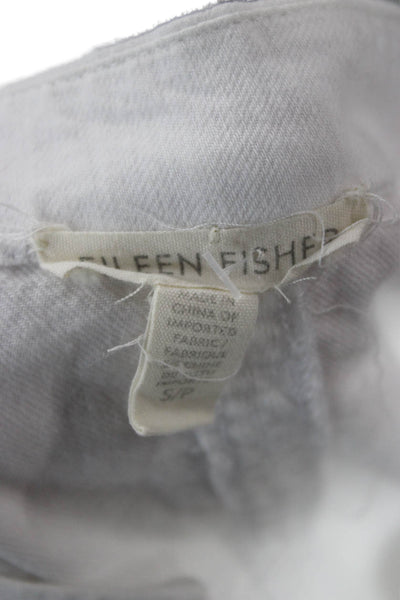 Eileen Fisher Womens Tunic Blouse White Organic Cotton 3/4 Sleeve Size S Petite