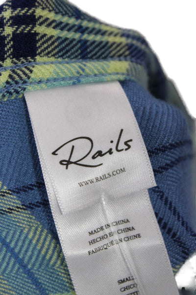 Rails Women Plaid Collared Rayon Button-Up Top Long Sleeve 90s Size S
