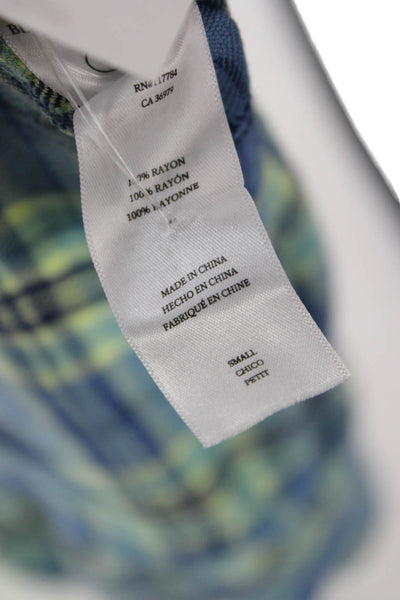 Rails Women Plaid Collared Rayon Button-Up Top Long Sleeve 90s Size S