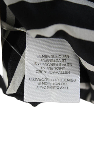 Joie Womens Basic Striped Silk Sleeveless Tank Black Round Neck Size S