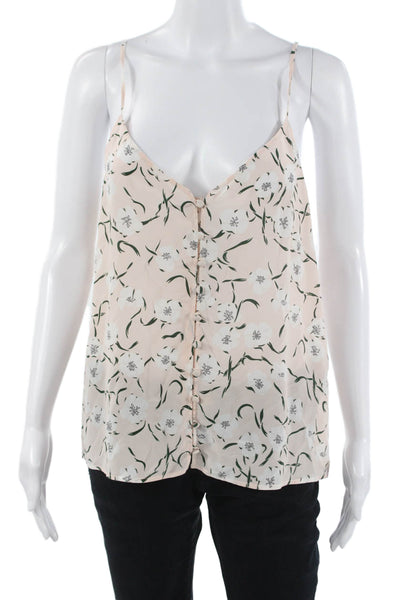 Equipment Femme Womens V Neck Floral Cotton Camisole Beige Size M