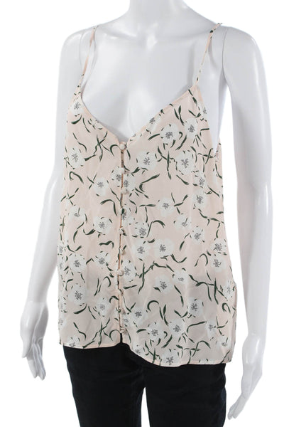 Equipment Femme Womens V Neck Floral Cotton Camisole Beige Size M