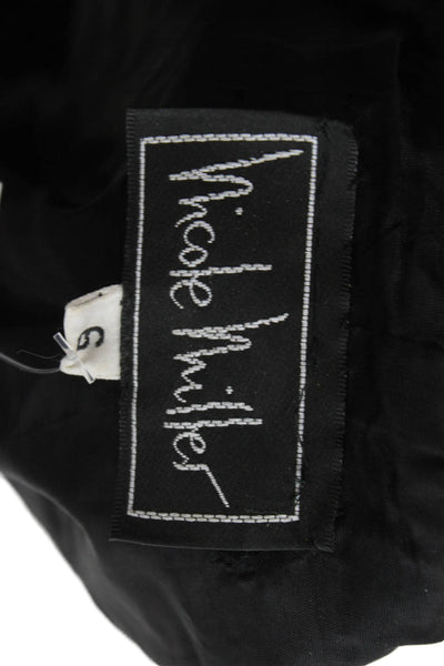 Nicole Miller Womens Black 80s Polyester Blend Jacket Long Sleeve Size 6