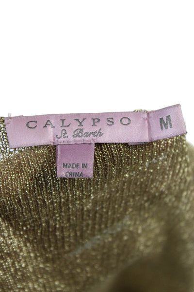 Calypso Saint Barth Women Bohemian V-Neck Sleeveless Tank Beige Size M