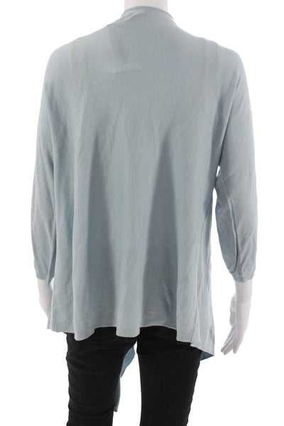 DKNY Unisex Cardigan Light Blue 3/4 Sleeve Solid Cotton Poly Blend Size M