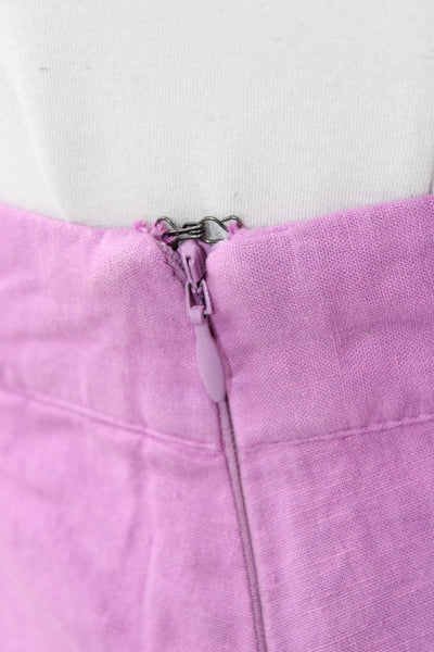 Free People Womens Mini Wrap Skirt Purple Linen Viscose Size 0