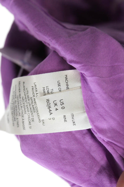 Free People Womens Mini Wrap Skirt Purple Linen Viscose Size 0