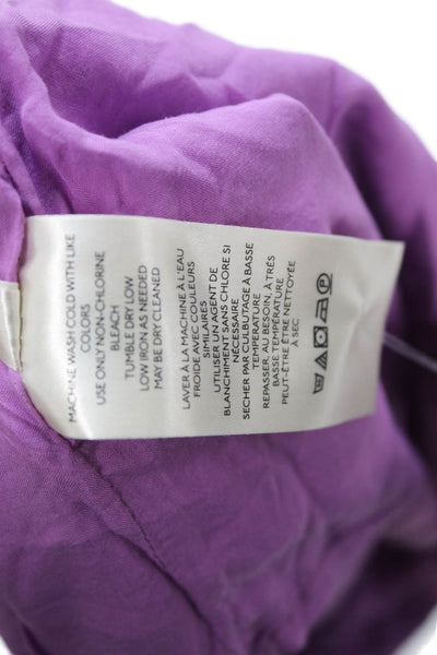 Free People Womens Mini Wrap Skirt Purple Linen Viscose Size 0