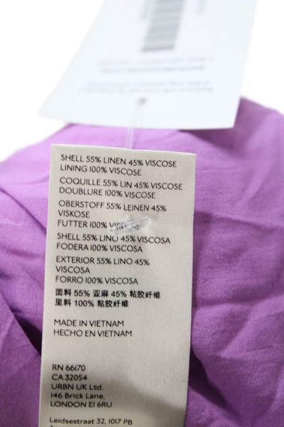 Free People Womens Mini Wrap Skirt Purple Linen Viscose Size 0