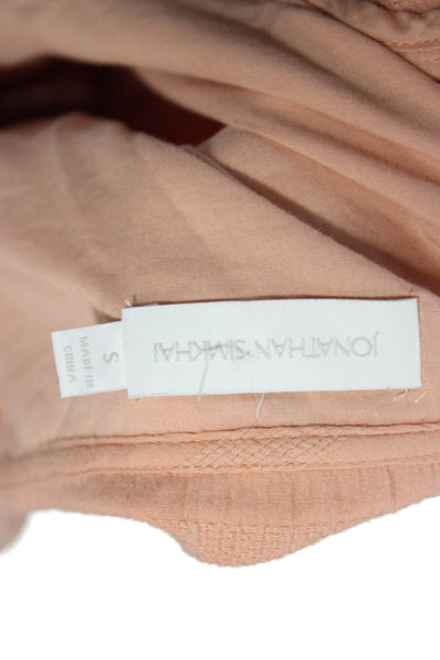 Jonathan Simkhai Women Fit & Flare Mini Dress Tan Long Sleeve Size S