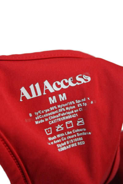 All Access Womens Pull On Sports Bra Red Size Medium