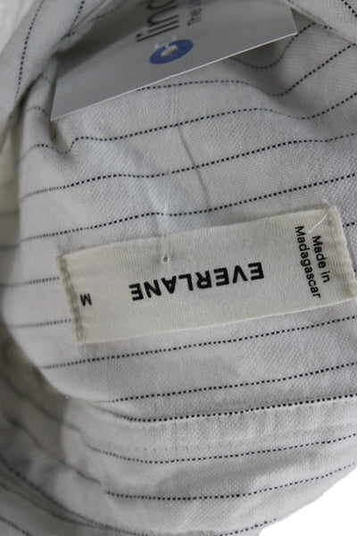 Everlane Unisex Striped Button-Down Top White Long Sleeve Size M