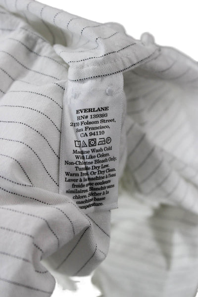 Everlane Unisex Striped Button-Down Top White Long Sleeve Size M