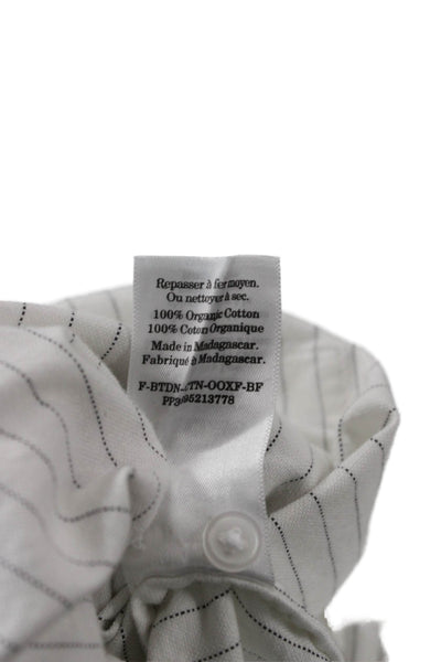 Everlane Unisex Striped Button-Down Top White Long Sleeve Size M