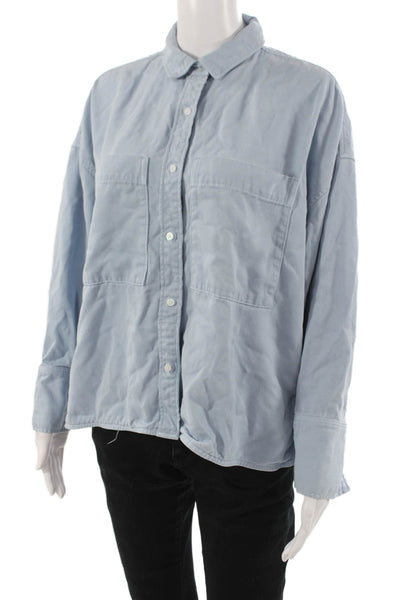 Everlane Unisex Light Blue TENCEL Button-Down Long Sleeve Top Size M