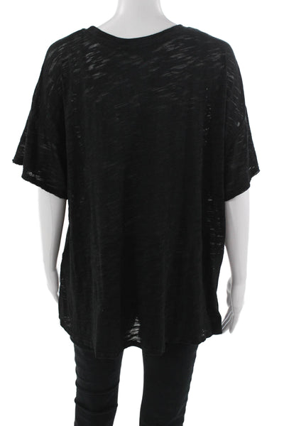 We The Free Women Black Short Sleeve T-Shirt Grunge Size XS