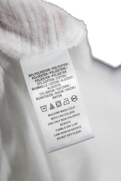 We The Free Womens Boho Tunic V-Neck White Short Sleeve T-Shirt Size M