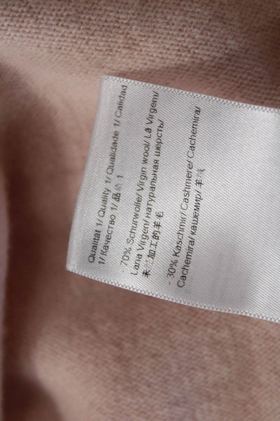 Escada Womens Basic Sleeveless Crew Neck Wool Cashmere T Shirt Beige Size M