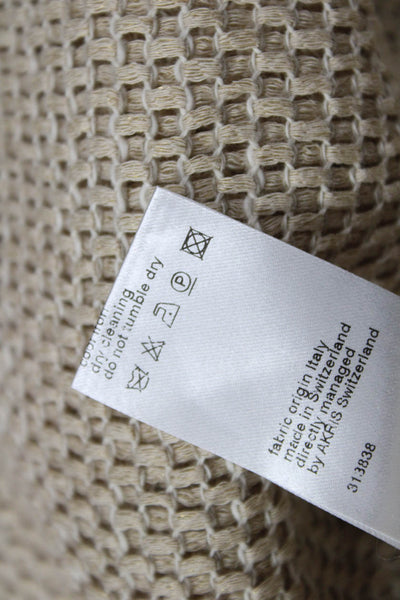 Akris Unisex Beige Mock Neck 3/4 Sleeve Designer Sweater Size 10