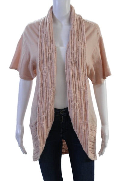 Escada Unisex Beige Cashmere Wool Cardigan Short Sleeve Size M