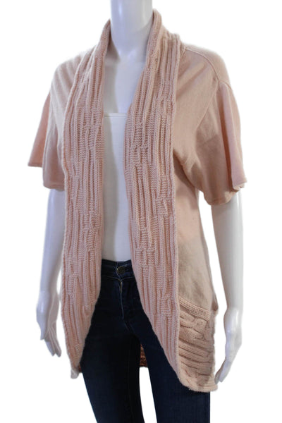 Escada Unisex Beige Cashmere Wool Cardigan Short Sleeve Size M