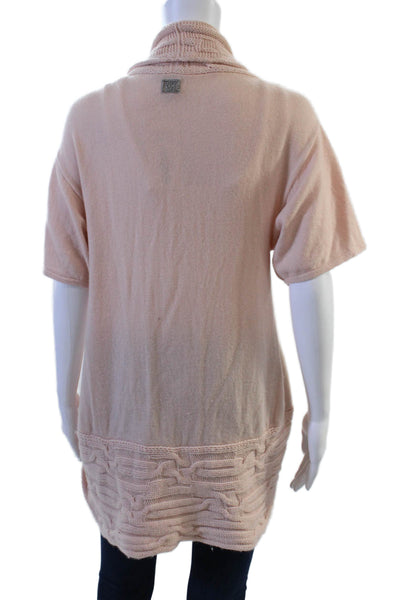 Escada Unisex Beige Cashmere Wool Cardigan Short Sleeve Size M