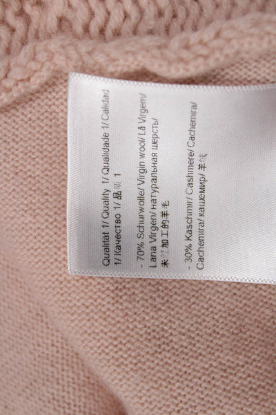Escada Unisex Beige Cashmere Wool Cardigan Short Sleeve Size M
