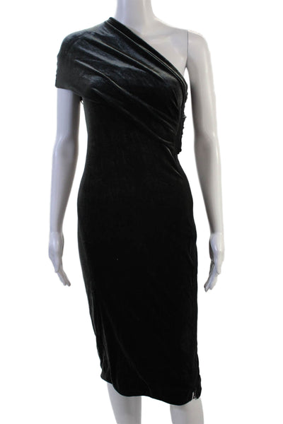 Haney Women Bodycon Sheath Black Midi Dress 100% Nylon Zip Size 0