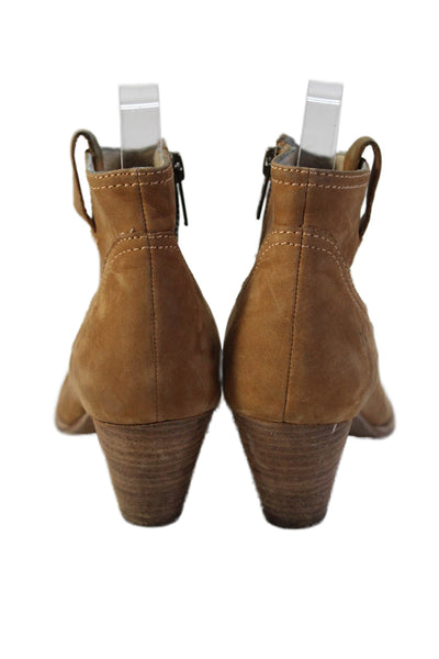 Frye Womens Leather Reina Western Zippered Ankle Boots Brown Size 6.5