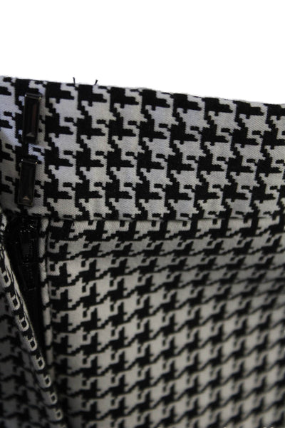 Theory Women Cropped Ankle Dress Pants Black Check Button Size 10