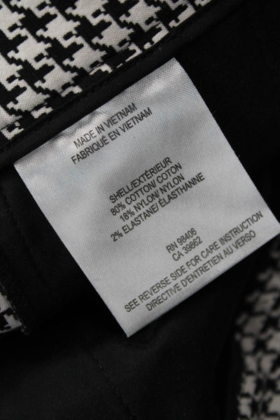 Theory Women Cropped Ankle Dress Pants Black Check Button Size 10