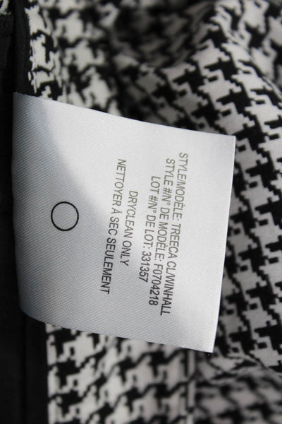 Theory Women Cropped Ankle Dress Pants Black Check Button Size 10