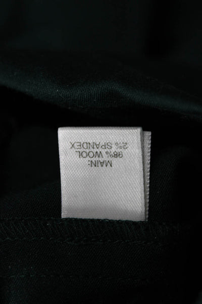 St. John Women Cropped Ankle Dress Pants Green Virgin Wool Size 6
