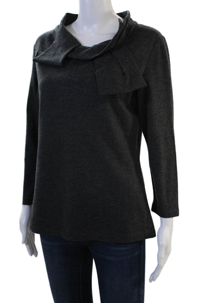 Lafayette 148 New York Unisex Dark Gray Virgin Wool Pullover Long Sleeve Size M