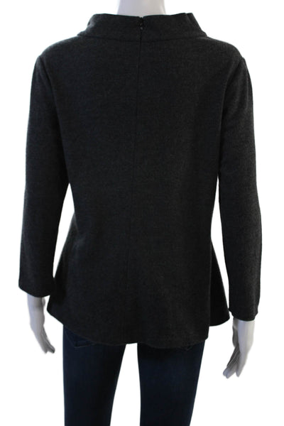 Lafayette 148 New York Unisex Dark Gray Virgin Wool Pullover Long Sleeve Size M
