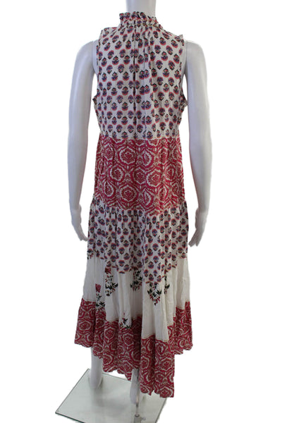 Chelsea & Theodore Women Maxi Sundress Red Floral Rayon Boho Size S
