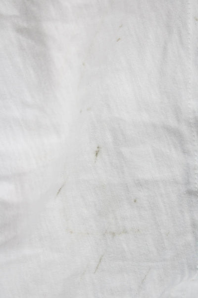 Hiho Women T-Shirt Dress White 100% Cotton Short Sleeve Beach Size S