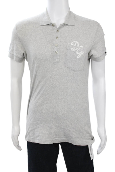 Dolce & Gabbana Mens Short Sleeves Rugby Shirt Grey Cotton Size EUR 50