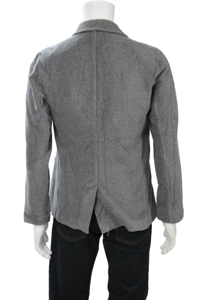 Roberto Collina Mens Designer Gray Solid Collared Button Sport Coat Size 50