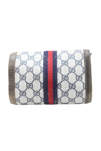 Gucci Womens GG Supreme Monogram Sherry Line Clutch Handbag Brown