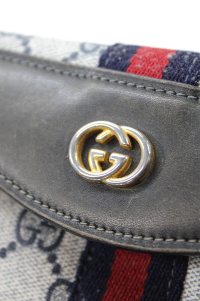 Gucci Womens GG Supreme Monogram Sherry Line Clutch Handbag Brown