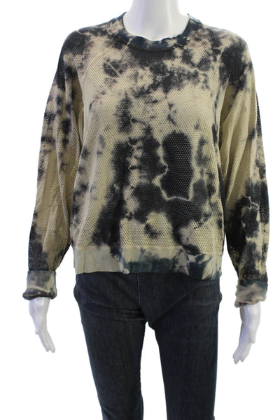 Electric & Rose Unisex Pullover Sweatshirt Beige Crew Neck Long Sleeve Size L