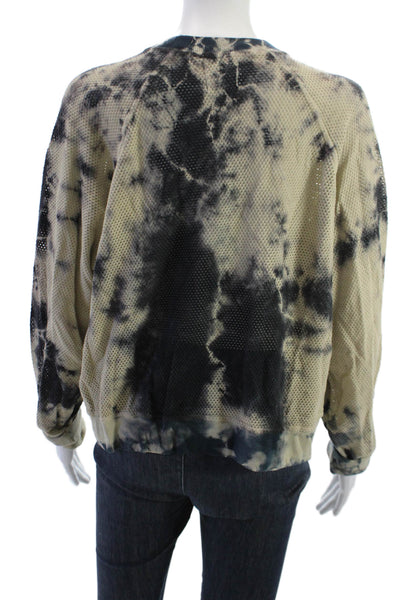 Electric & Rose Unisex Pullover Sweatshirt Beige Crew Neck Long Sleeve Size L