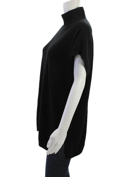 Minnie Rose Unisex Black Pullover Sweater Mock Neck Cotton Cashmere Size M