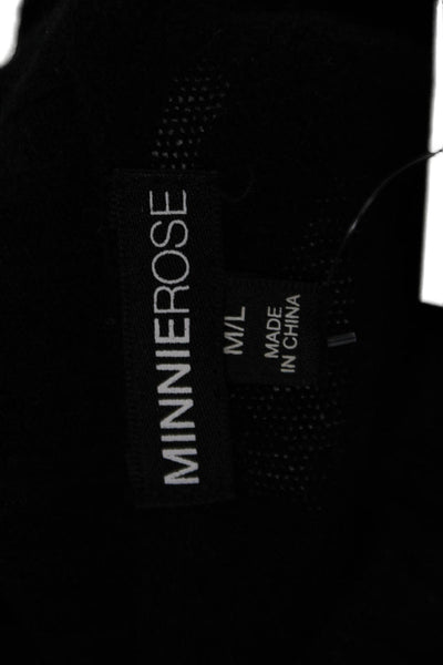 Minnie Rose Unisex Black Pullover Sweater Mock Neck Cotton Cashmere Size M