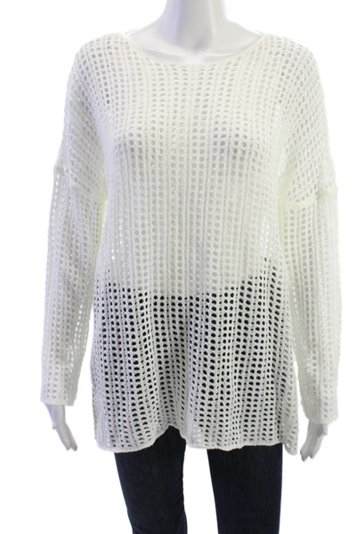 Sage The Label Unisex Pullover White Round Neck Long Sleeve Size L