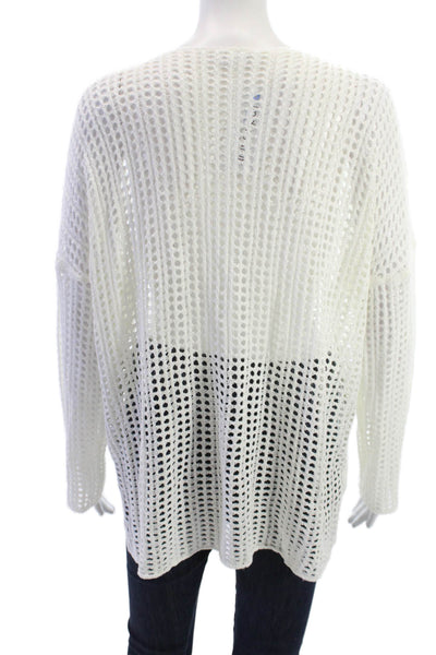 Sage The Label Unisex Pullover White Round Neck Long Sleeve Size L