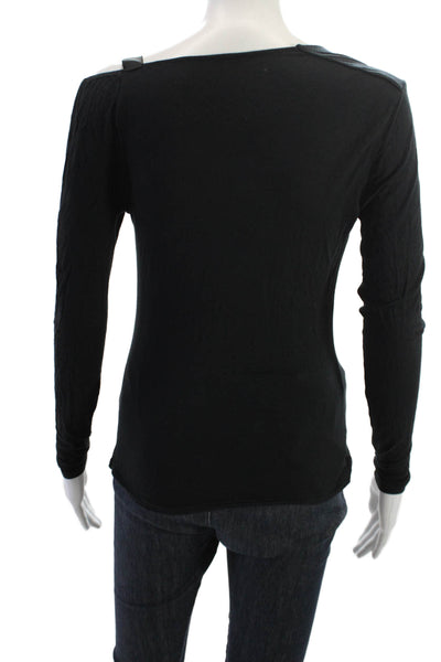 Elie Tahari Women Black Long Sleeve Modal Top Size S