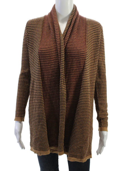 Carmen Carmen Marc Valvo Unisex Cardigan Brown Polka Dot Size S