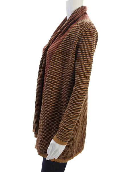 Carmen Carmen Marc Valvo Unisex Cardigan Brown Polka Dot Size S